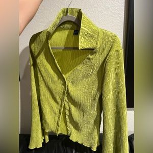 Ruffle green dress shirt